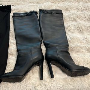 Chanel calf skin boots